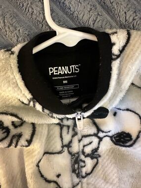 Peanuts Baby Black & White Fleece Romper - 9M